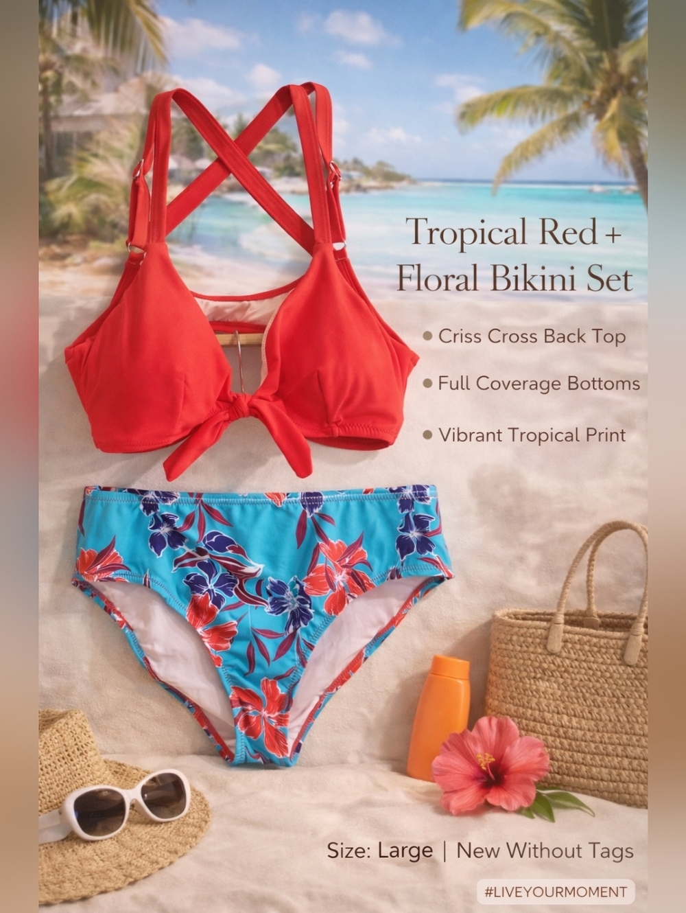 NWT Cupshe 2 Piece Bikini Set Swimsuit